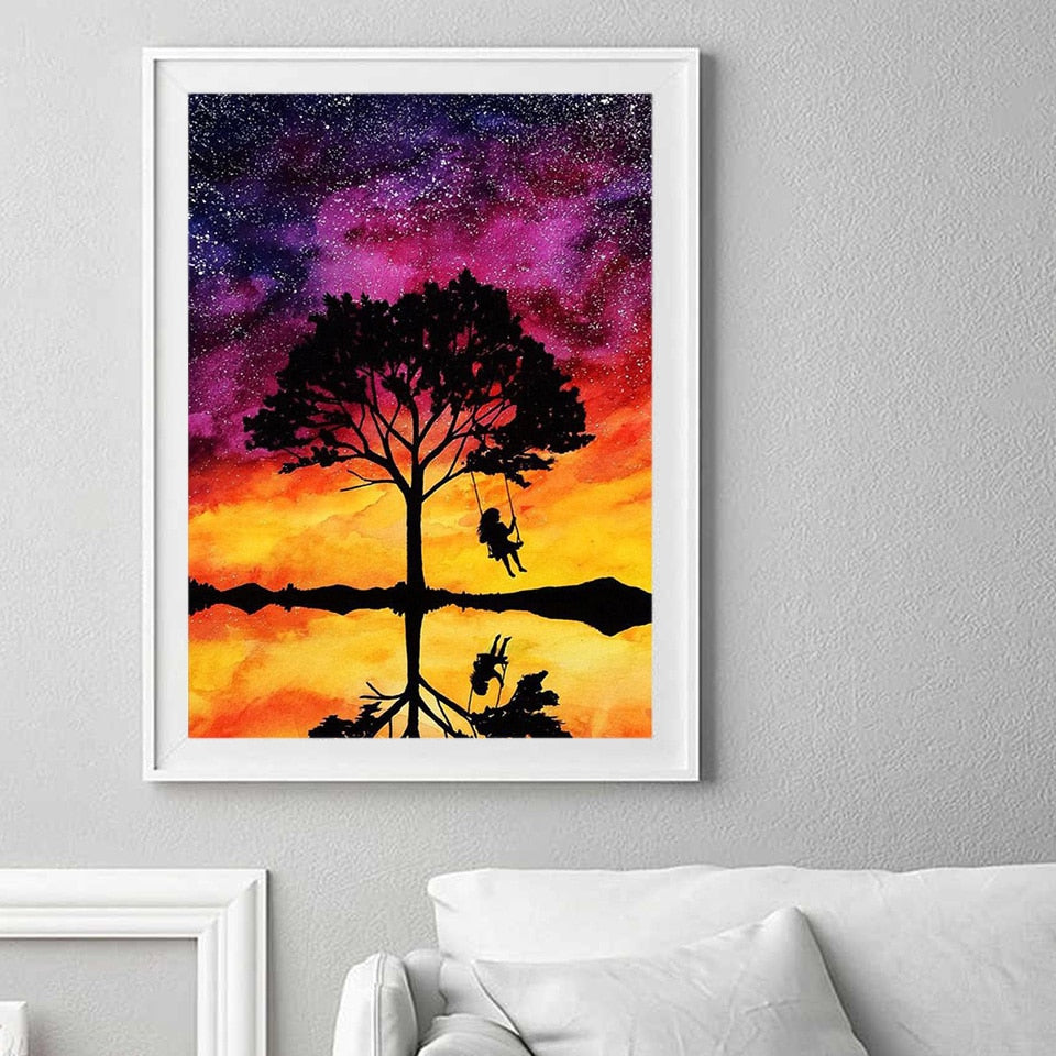 5D Diy Diamond Painting Four Season Tree Cross stitch Kit Full Drill Square Embroidery Mosaic Art Picture of Rhinestones Decor